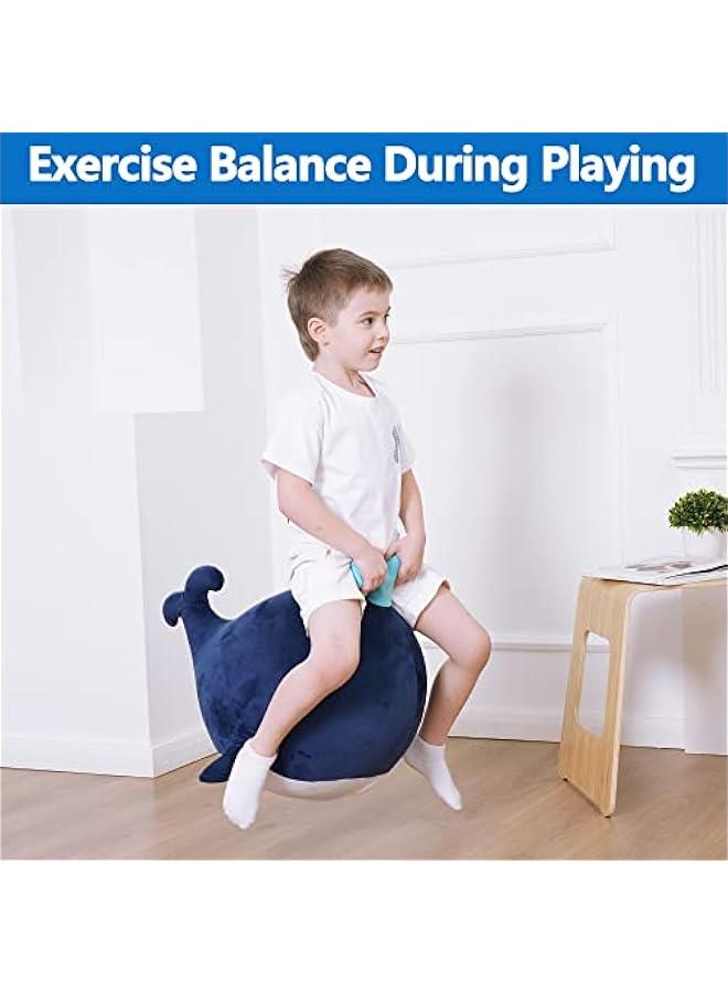 Generic Bouncy Pals Kids Whale Hopper Ball, Ride on Hopping Toy, Inflatable Plush Bouncing Animal W/Pump, Indoor Outdoor Riding Jumping Gift for 18 Month 2 3 4 5 Year Old Toddler Boy Girl Child - Image 5