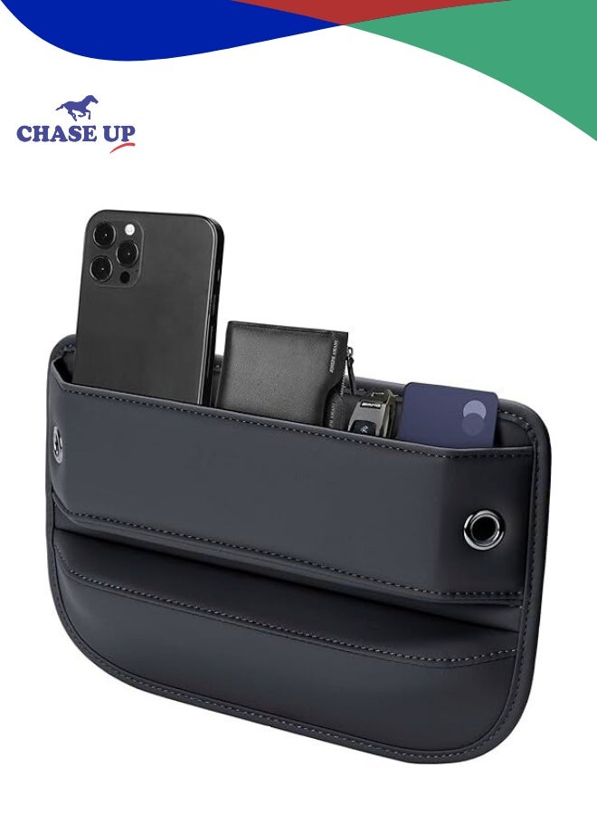 Chase Up Universal Fit Car Gap Filler, Premium Leather Car Seat Gap Filler Organizer, Car Organizer Car Accessories for Women Men, Car Essentials for Car SUV Truck (Black, 1 Pack) - Image 1