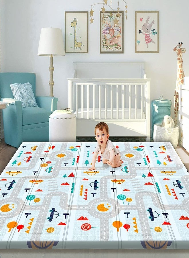 Nikrim™Baby Folding Mat Play Foam Crawl Waterproof Portable Kids Baby Toddler Outdoor or Indoor Use Non Toxic 6.5x5 FUT (Multicolor, We Have Multi Color and Print Also Multi .) - Image 1