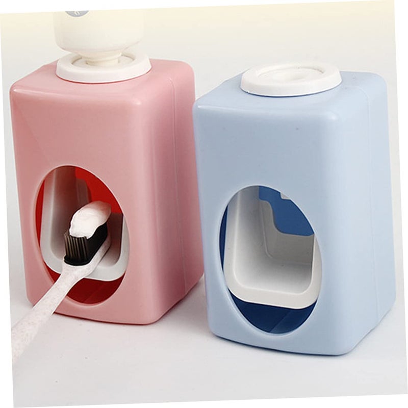 Automatic Toothpaste Dispenser Wall Mount 2 Pack Pink Creative Storage Rack Compact Design - Image 3