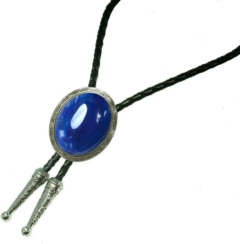 Moranse Bolo Tie with Natural Tiger Eye Stone Celtic Style Genuine and Cowhide Rope - Image 5
