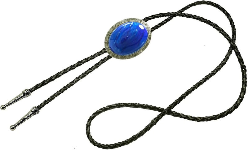 Moranse Bolo Tie with Natural Tiger Eye Stone Celtic Style Genuine and Cowhide Rope - Image 2
