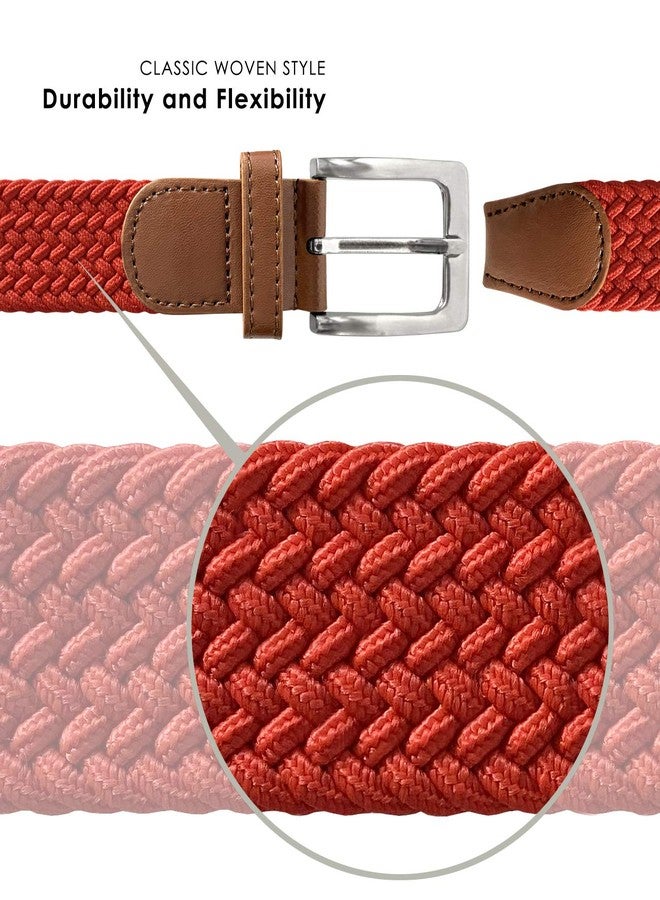 بيلتس.كوم حزام رجالي من Belts.com مصنوع من قماش مطاطي مضفر مع حشوة جلدية (أزرق داكن، صغير) - Image 5