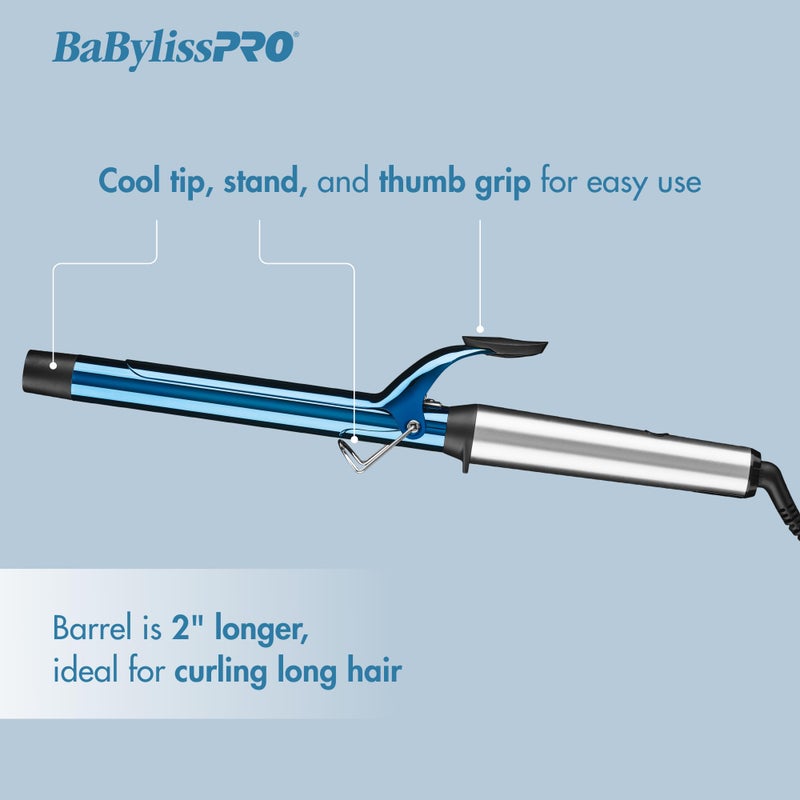 BaBylissPRO Nano Titanium 1 inch Curling Iron with Extended Barrel, Professional Spring Hair Curler for Medium to Longer Hair Types - Image 2