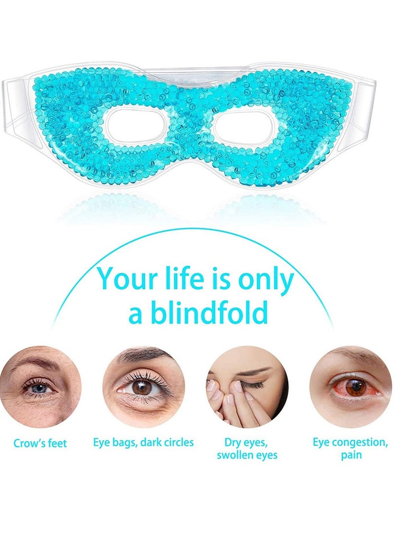 KASTWAVE Gel Eyemask with Eye Holes, Hot Cold Compress Pack Eye Therapy, Cooling Eyemask for Puffy Eyes, Dry Eyes, Headaches, Migraines, Dark Circles, Sinus, Reusable Eye Facemask - Image 5