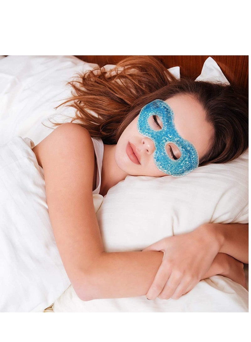 KASTWAVE Gel Eyemask with Eye Holes, Hot Cold Compress Pack Eye Therapy, Cooling Eyemask for Puffy Eyes, Dry Eyes, Headaches, Migraines, Dark Circles, Sinus, Reusable Eye Facemask - Image 2