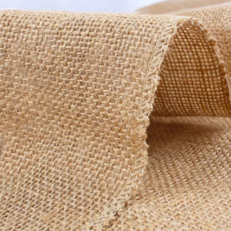HOME BUY Burlap Roll Jute Hessian Table Runner Fabric Ribbon for Handmade Wedding Party New Year Ornaments Christmas Decoration (natural, 20cm x1m)