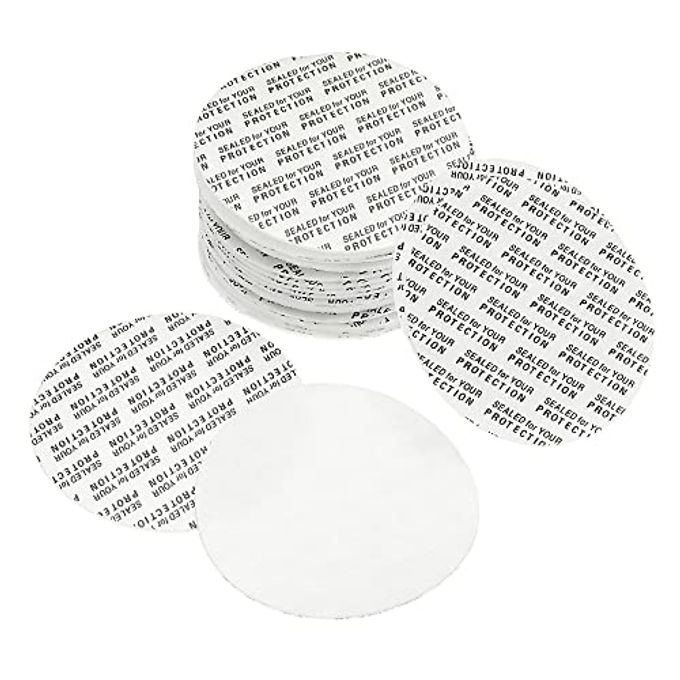 PATIKIL 50mm/1.97" Foam Lid Liner, 100 Pack PS Foam Resistant Tamper Pressure Sensitive Seal for Bottle Cap Liners Seals