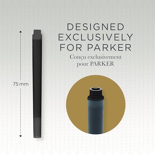 PARKER خراطيش حبر باركر كوينك طويلة الحجم 3 × عبوة من 5 15 إجمالي باللون الأسود - Image 3