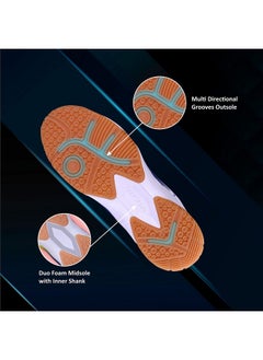 Nivia Hy-Court 2.0 Badminton Shoe For Mens | Rubber Sole Shoes With Upper Mesh For Sports, Badminton, Volleyball, Squash, Table Tennis, Nonmarking Sole (Blue/White) Size - Uk-10  - Image 4