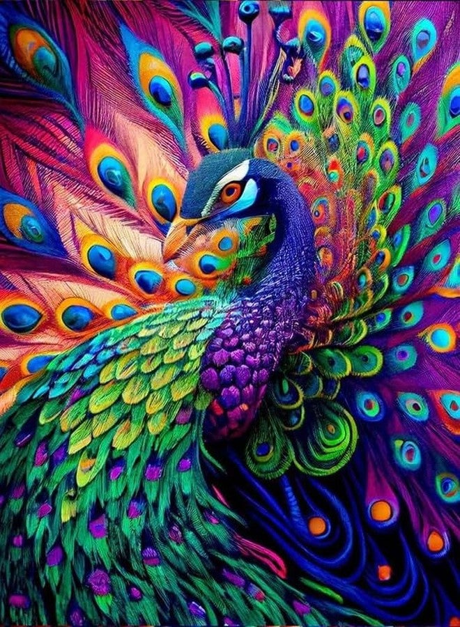 TREXEE Peacock DIY Acrylic Paint by Numbers Kit for Adults Kids Beginner Number Painting Kit Painting Acrylic Oil Painting Wall Decoration (40X50 CM)(No Frame) - Image 1