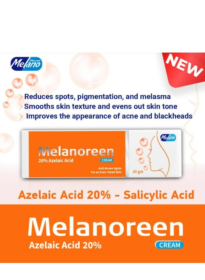 ميلانو كريم ميلانورين مع حمض الأزيليك بنسبة 20% مضاد للبقع الداكنة لبشرة موحدة اللون 30 جم - Image 2