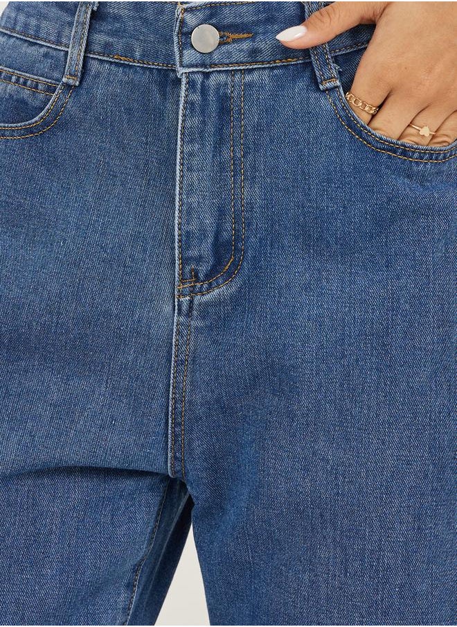 Styli Mid Rise Light Wash Straight Leg Jeans  - Image 3