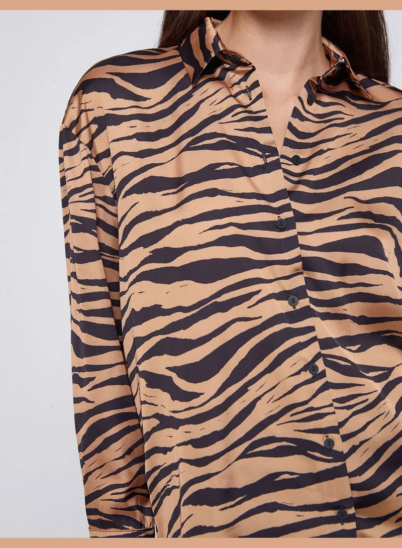 KOTON Zebra Patterned Shirt