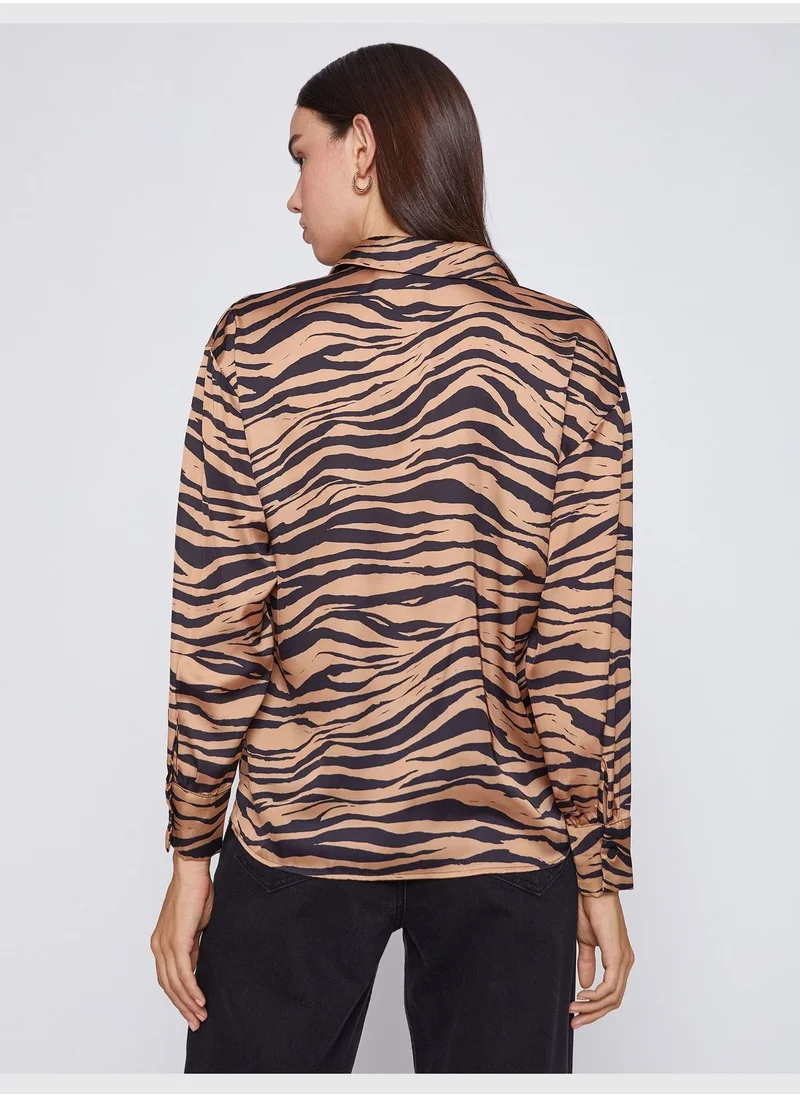 كوتون Zebra Patterned Shirt