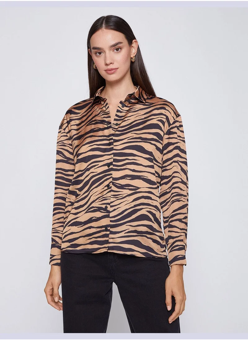 كوتون Zebra Patterned Shirt