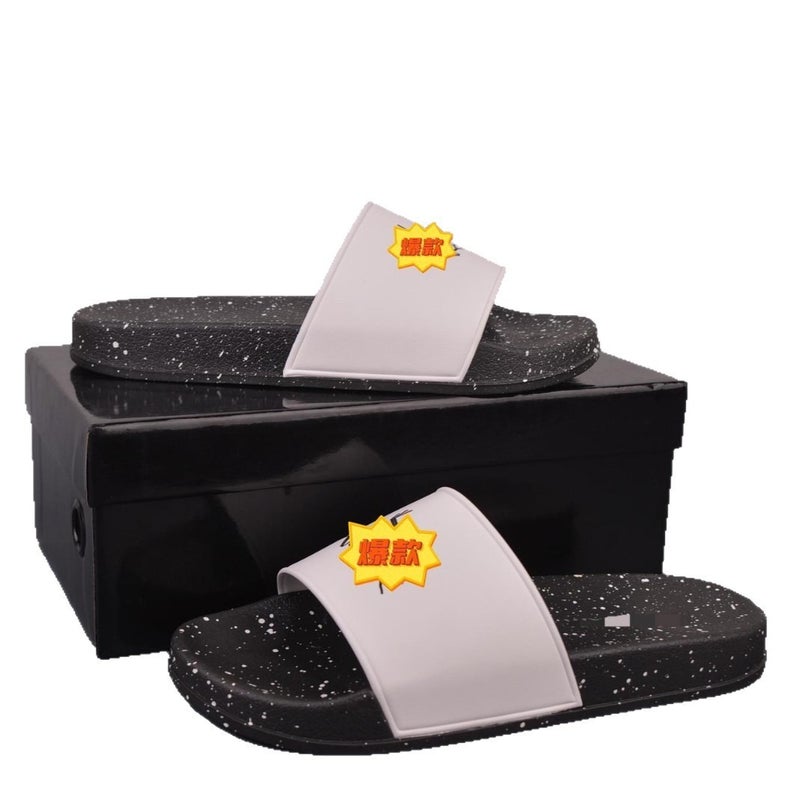 Qi Ta New Summer Fashion Unisex Slide Sandals for Couples, Casual Beach Flip Flops with Splatter Print, Anti-Slip Rubber Sole - Image 5
