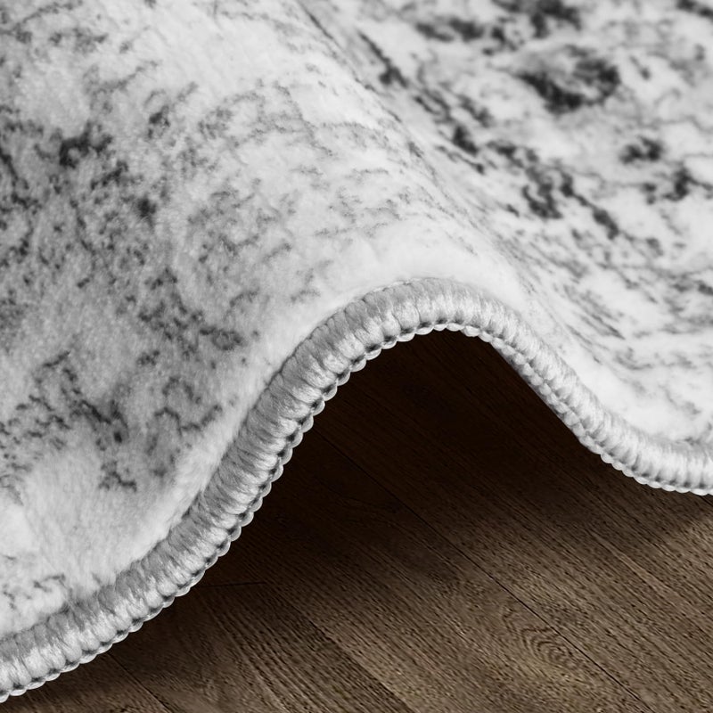 Gent drizz Area Rugs 8x10 Living Room: Large Modern Abstract Washable Rug Soft Anti-Skid Non-Shedding Carpet Indoor Floor Thin Carpets for Bedroom Dining Room Farmhouse Nursery Home Office White Grey Black - Image 5