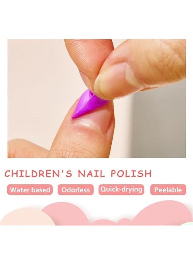 Beauenty Kids Nail Polish, 12 Colors Non-Toxic Water Based Peel-Off Nail Polish Set with 3 Stickers, Non Toxic & Safe Nail Polish Set for Girls Ages 5+ for Parties, Birthday and Makeovers (12Colors)  - Image 4