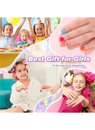 Kids Nail Polish, 12 Colors Non-Toxic Water Based Peel-Off Nail Polish Set with 3 Stickers, Non Toxic & Safe Nail Polish Set for Girls Ages 5+ for Parties, Birthday and Makeovers (12Colors) - view 5