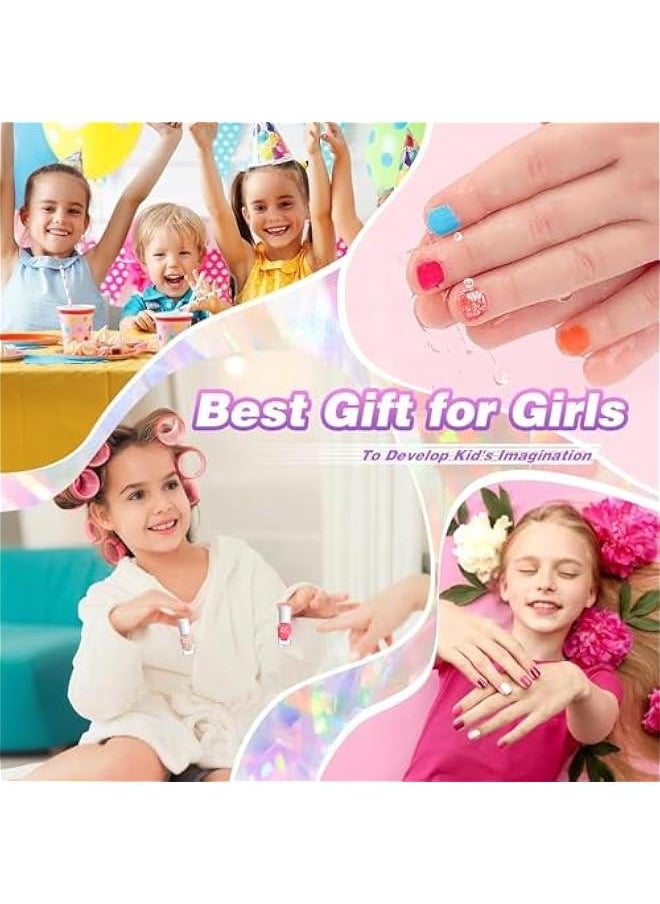 Beauenty Kids Nail Polish, 12 Colors Non-Toxic Water Based Peel-Off Nail Polish Set with 3 Stickers, Non Toxic & Safe Nail Polish Set for Girls Ages 5+ for Parties, Birthday and Makeovers (12Colors)  - Image 5