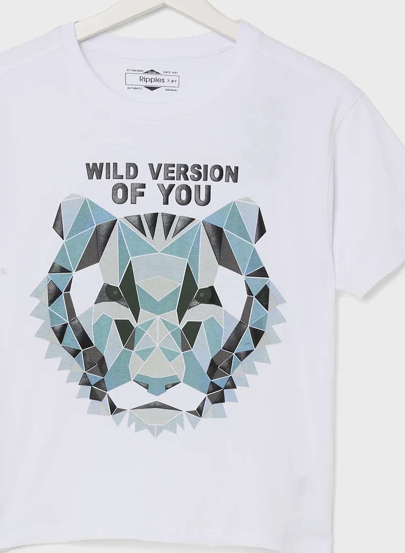 ريبلز مع نمشي Boys Drop Shoulder T-shirts