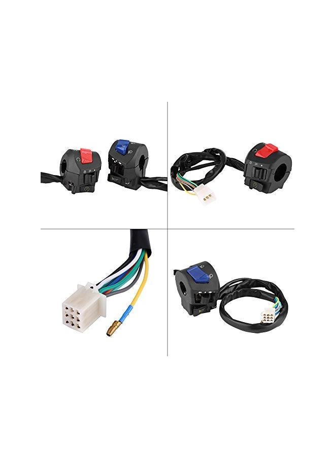 Loquat Handlebar Switch Control-1 Pair Motorcycle 7/8inch Left and Right Handlebar Mount Switch with Horn and Ignition Control - Image 3