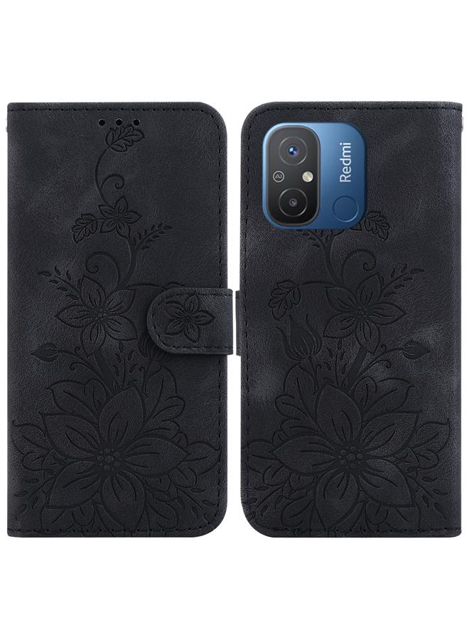 Case For Xiaomi Redmi 12C / 11A Lily Embossed Leather Phone Case