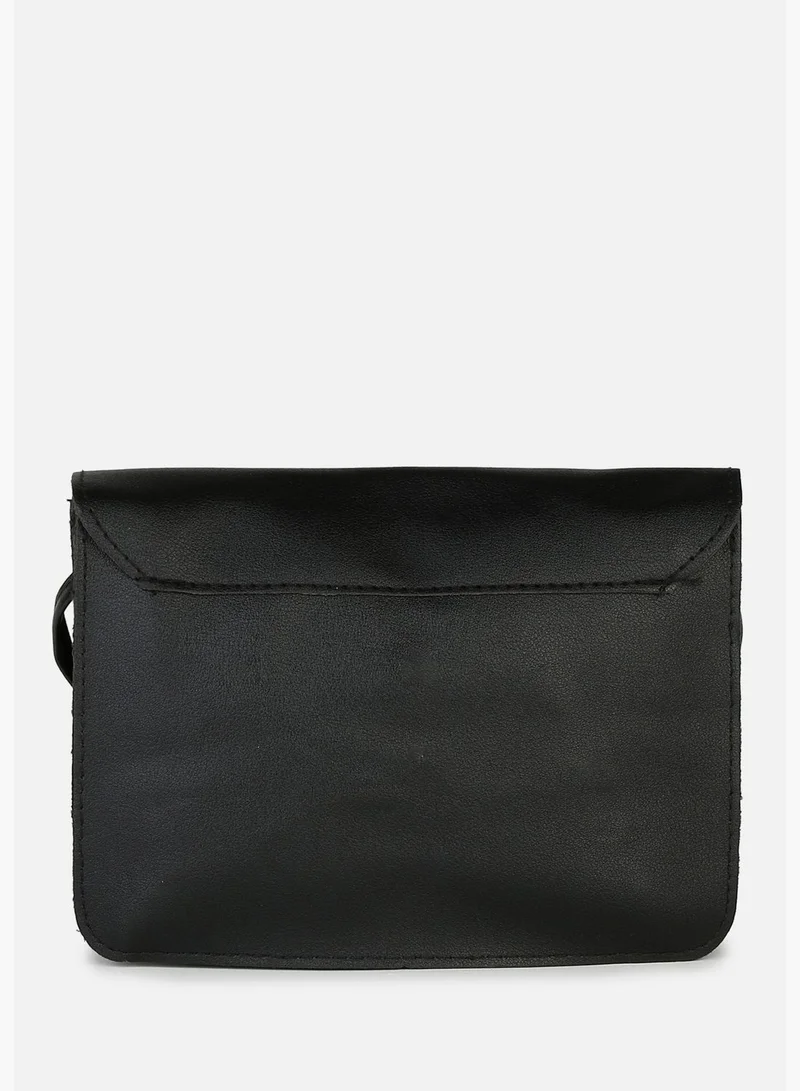 Haute Sauce Colour Block Magnet Lock Clutch Bag with Buckle detail