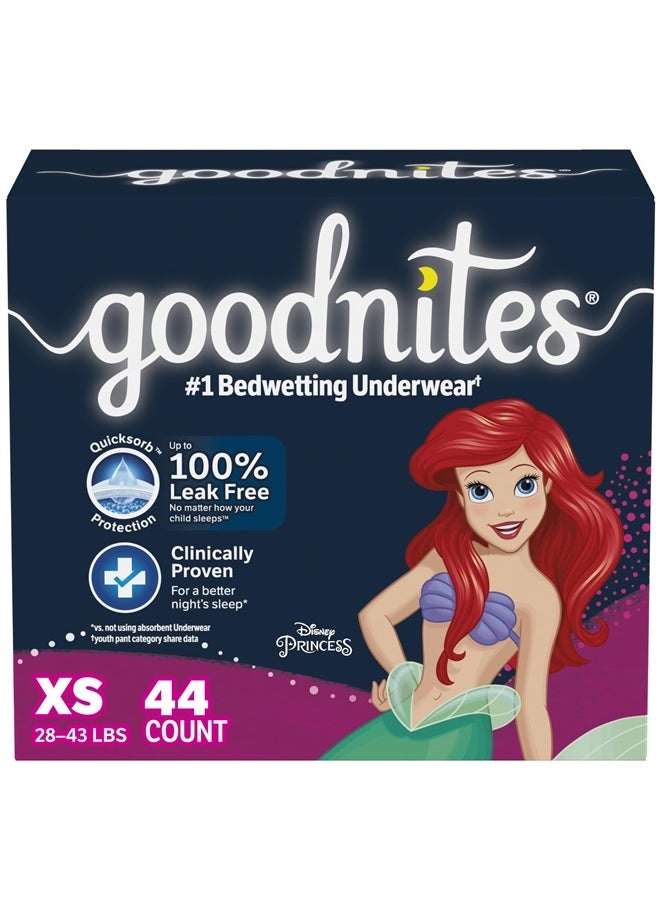 GoodNites - Goodnites Girls' Nighttime Bedwetting Underwear, Size Extra Small (28-43 lbs), 44 Ct (2 Packs of 22), Packaging May Vary - Image 1