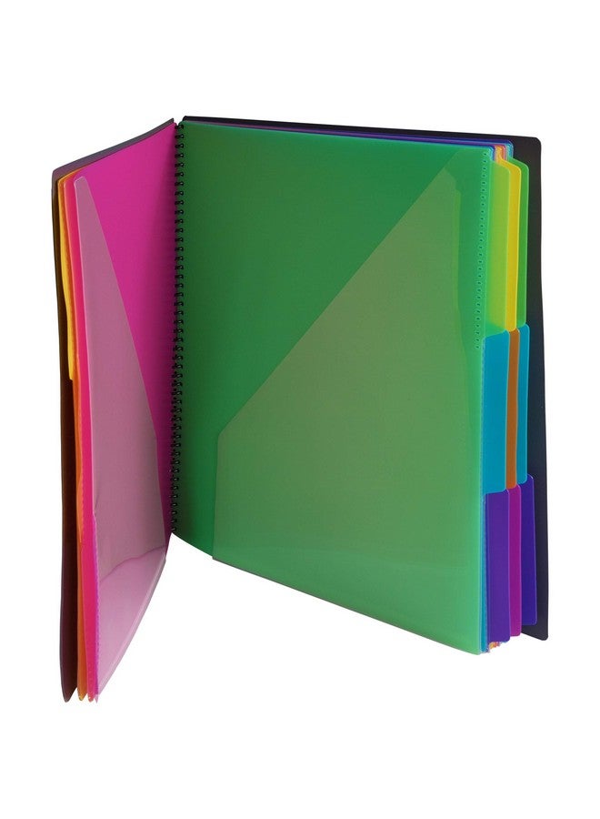 JAM Paper JAM PAPER Plastic Multi Pocket Folder - 24 Pocket Organizer with Zipper Pouch - Smoke Grey with Colorful Tabs - 10 1/2 x 11 1/2 - Sold Individually  - Image 3