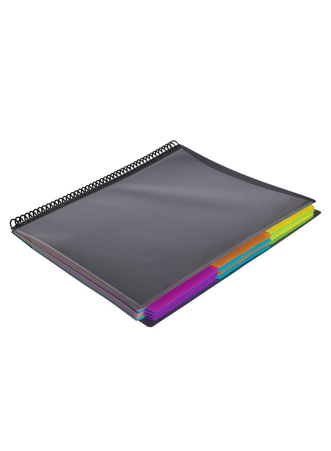 JAM Paper JAM PAPER Plastic Multi Pocket Folder - 24 Pocket Organizer with Zipper Pouch - Smoke Grey with Colorful Tabs - 10 1/2 x 11 1/2 - Sold Individually  - Image 5