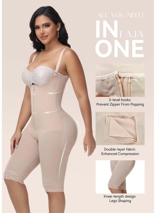 SHAPSHE Fajas Colombianas Tummy Control Shapewear Faja Body Shaper Post Surgery Compression Garment Shapewear for Women, Tan, 3XL - Image 4