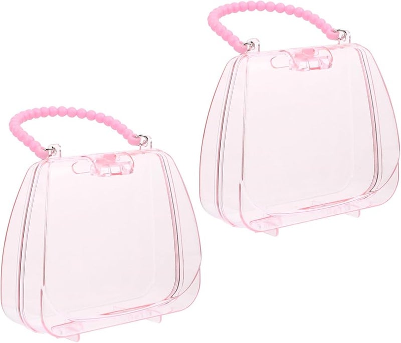 Pink Portable Jewelry Organizer Pouch Set for Earrings Necklaces Rings Travel Daily Use - Image 1