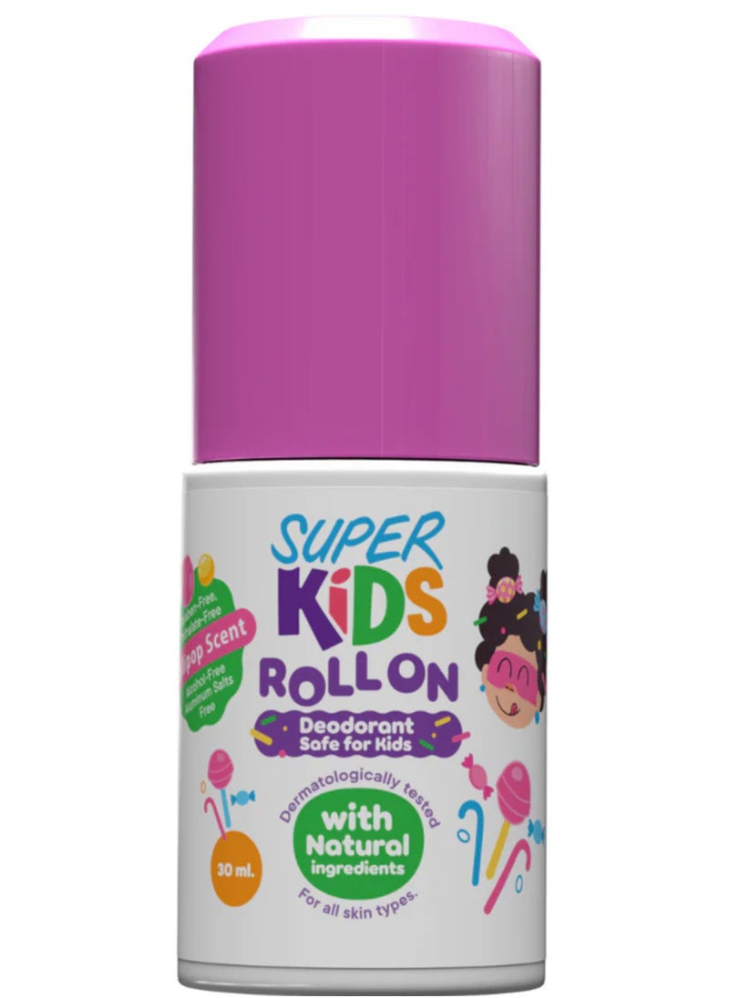 SUPER KIDS Super Kids Roll On Deodorant Safe For Kids Lollipop Scent - 30ml 