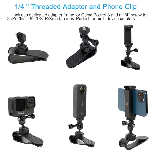 PELLKING حامل كاميرا لمرآة السيارة من PellKing لجهاز DJI Osmo Pocket 3 - مجموعة مدونة فيديو قابلة للتعديل بزاوية 360°، مثالية لمقاطع الفيديو من منظور القيادة، مدونات السفر وتسجيلات الطرق. - Image 5