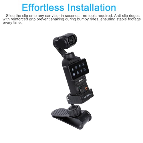 PELLKING حامل كاميرا لمرآة السيارة من PellKing لجهاز DJI Osmo Pocket 3 - مجموعة مدونة فيديو قابلة للتعديل بزاوية 360°، مثالية لمقاطع الفيديو من منظور القيادة، مدونات السفر وتسجيلات الطرق. - Image 2