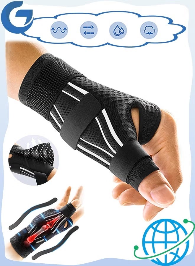Thumb Brace Support, Wrist Straps with Thumb Spica Splint, Adjustable Wrist Brace Support Sports Wristband Wrist Gloves for Arthritis Pain and Support - Image 1