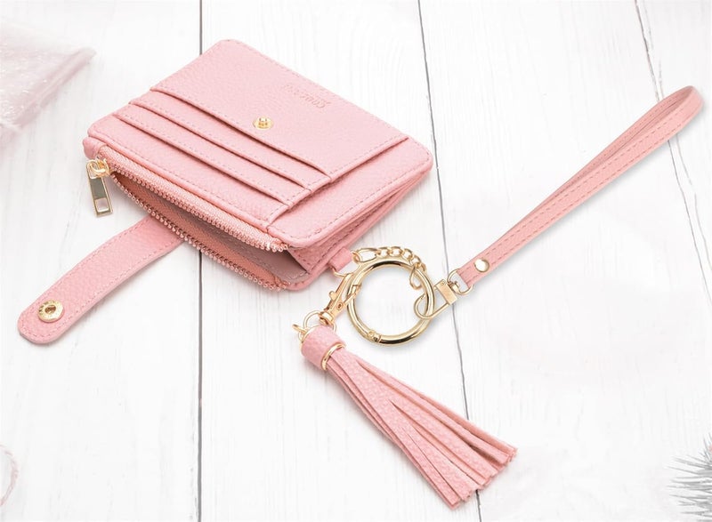 COOLANS Silicone Bracelet Wristlet Wallet Credit Card Holder RFID,ID Window,Key Ring Tassel,Slim Wallet Women Keychain Purse - Image 4