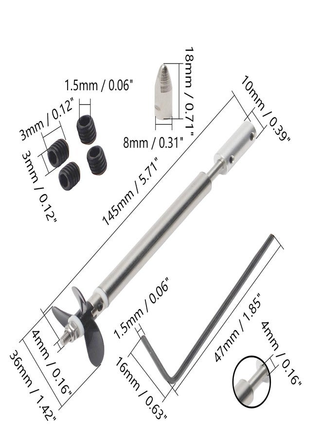 Fielect عمود محرك فيليكت مع مروحة ومفصل عالمي لقارب RC، عمود بطول 130 مم، غلاف بطول 80 مم، مروحة بقطر 36 مم، مناسب لعمود محرك 4 مم - Image 2