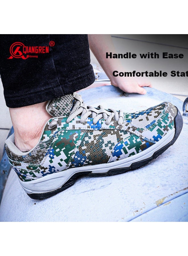Strongman Qiangren Classic Training Shoes Comfortable Shock Absorption Outdoor Sports Men's Shoes Jihua 3515 Four Seasons Breathable Lightweight Running Shoes Mountaineering Tourism Military Enthusiasts Trainin - Image 2
