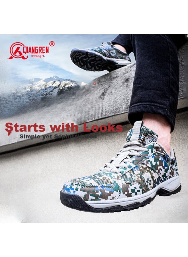 Strongman Qiangren Classic Training Shoes Comfortable Shock Absorption Outdoor Sports Men's Shoes Jihua 3515 Four Seasons Breathable Lightweight Running Shoes Mountaineering Tourism Military Enthusiasts Trainin - Image 1