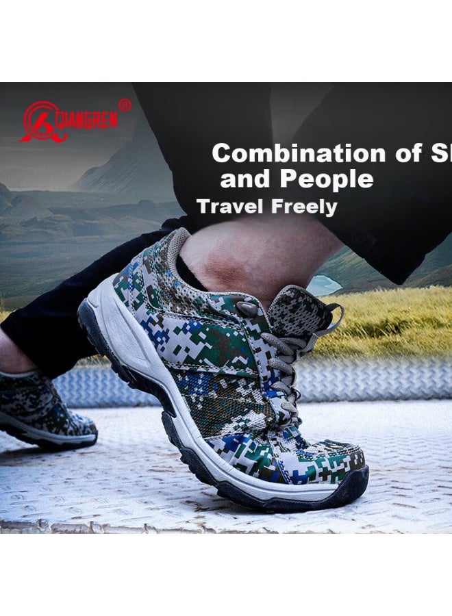 Strongman Qiangren Classic Training Shoes Comfortable Shock Absorption Outdoor Sports Men's Shoes Jihua 3515 Four Seasons Breathable Lightweight Running Shoes Mountaineering Tourism Military Enthusiasts Trainin - Image 4