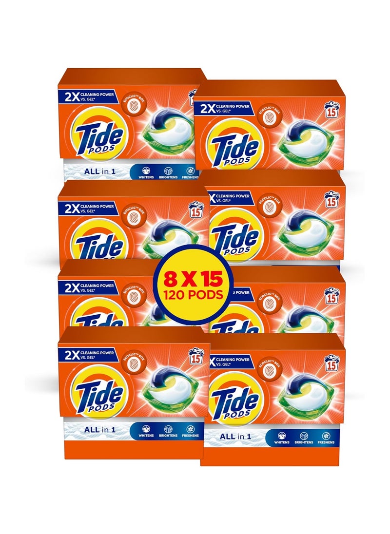 Tide Pods Capsules Regular Mega Box 8 x 15 Pods  - Image 1