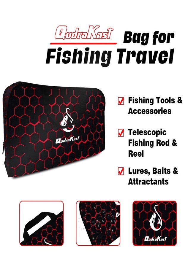 QudraKast Fishing Rod and Reel Combos - High Precision Machined Pattern Telescopic Fishing Pole and 12+1 Full Metal Ultra Smooth Spinning Reel Combos with Carrier Bag - Image 5