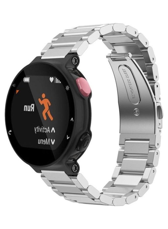 Three Steel Strips Wrist Strap For Garmin Forerunner 220 / 230 235 630 620 735 Silver - Image 1