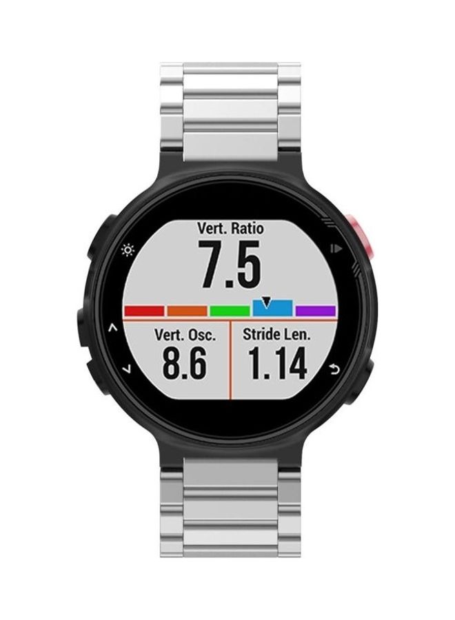 Three Steel Strips Wrist Strap For Garmin Forerunner 220 / 230 235 630 620 735 Silver - Image 2