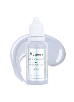 Mysense Mysense Light Grey Face Body Paint,Water Based Washable Face Paint,Non-toxic Cream Body Paint for Adults and Children Halloween Costume SFX Skull Zombie Goth Raven Cosplay Makeup,0.6oz  - Image 1