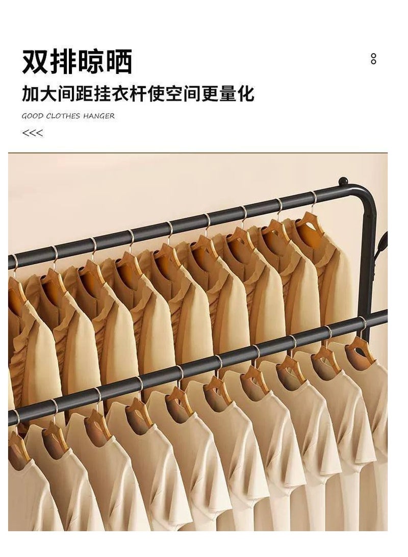 Luxier Multipurpose Metal Clothes Rack, 1 Piece with Bottom Shelf/Coat and Jacket Hanger, Storage Organizer for Bedroom and Home - Unique Display Stand (Black/150 x 110 x 40cm) H - Image 2