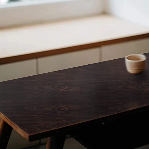 HAPPYMATES Wood Pvc Grain Solid Stickers For Wardrobe Cupboard Table Furniture Waterproof Self Adhesive Removable Wallpaper Home Decor Film (24 X 48 Inch, Dark Brown Wallnut) - Image 5